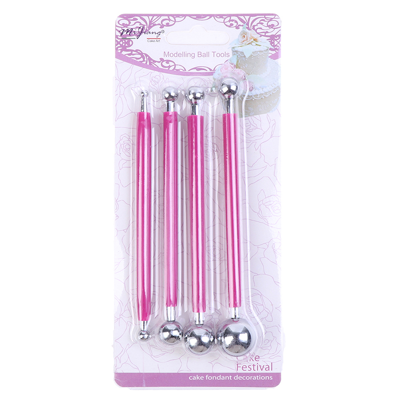 Moldeo de bola palos de acero inoxidable 4 unids/set arcilla polimérica DIY herramientas escultura herramienta juguetes para Clay talla: rose