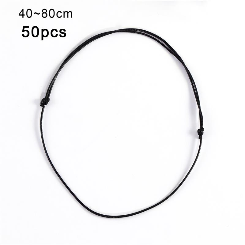Collar de piel auténtica con nudo deslizante, Gargantilla larga ajustable, color negro, 10/50 piezas