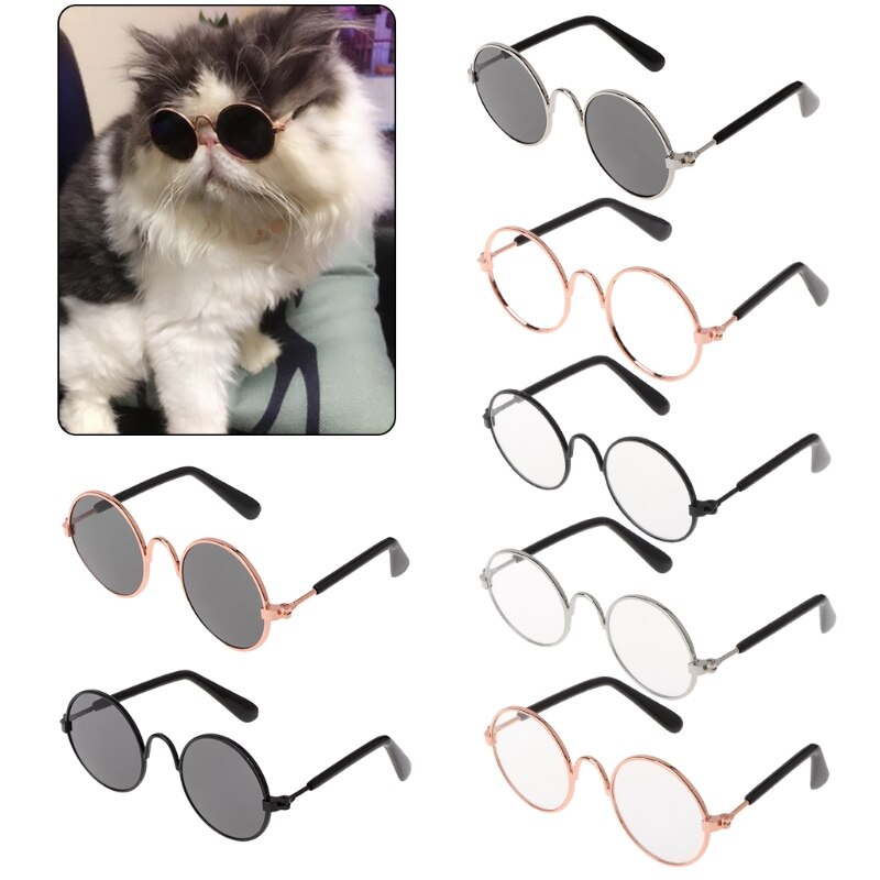 Gafas de sol redondas para mascotas, accesorios divertidos de para perros y gatos, productos de suministro
