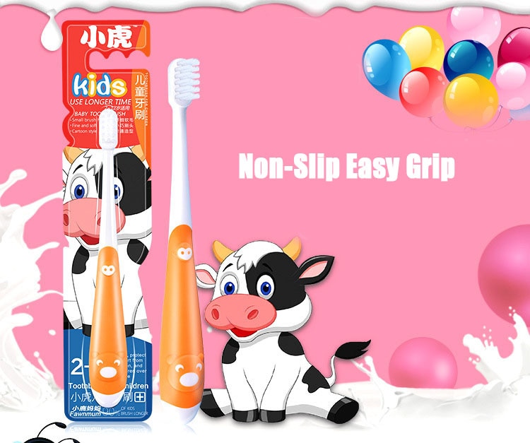 Animal mignon doux soies brosse à dents pour enfants tigre abeille renard vache dessin animé brosse à dents filles garçons enfants soins brosse à dents