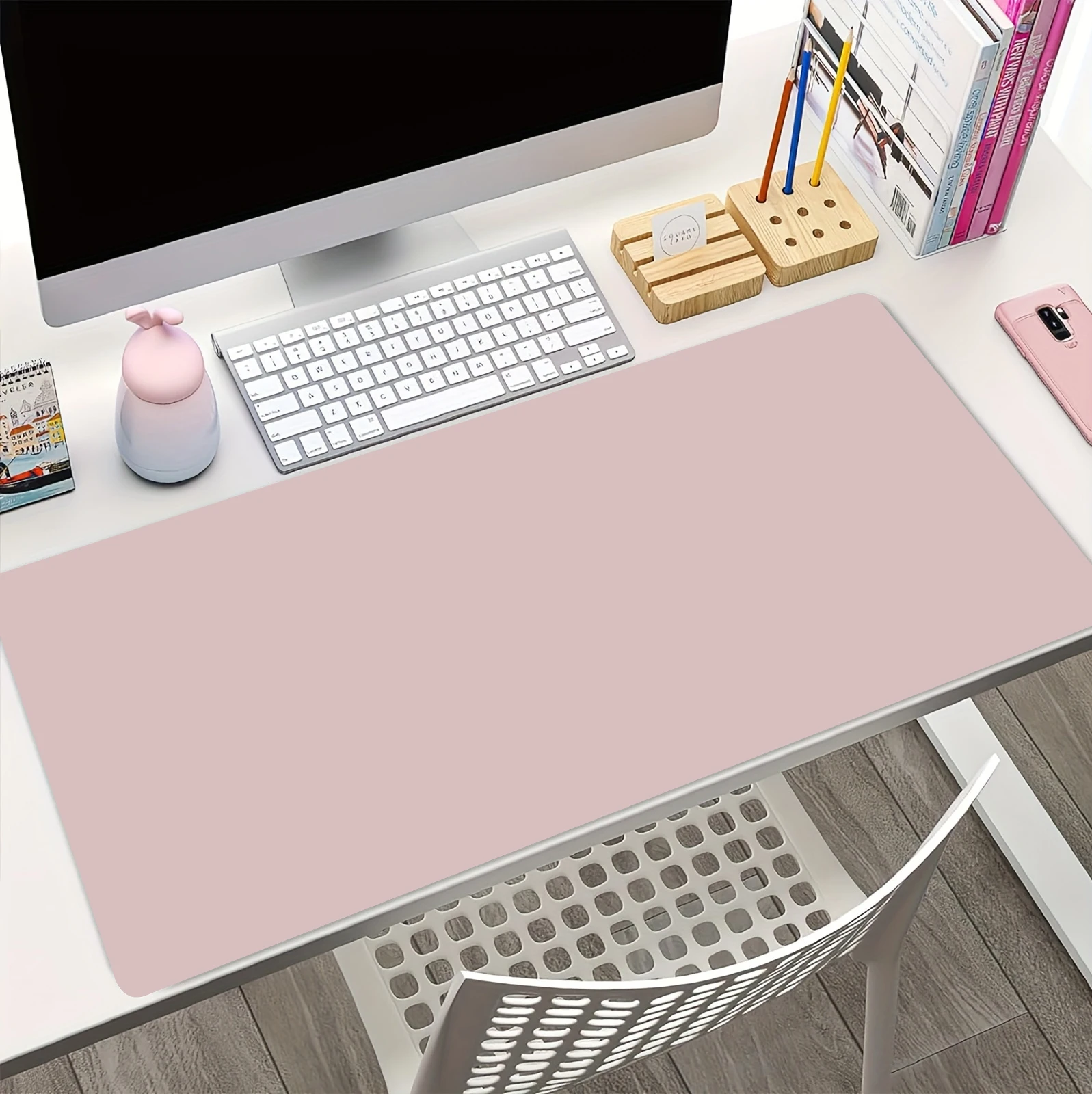 Roze en groene muismat Effen kleur Gaming HD Muismat XL Toetsenbordpads Antisliptapijt Bureaumat Kantooraccessoires Placemats