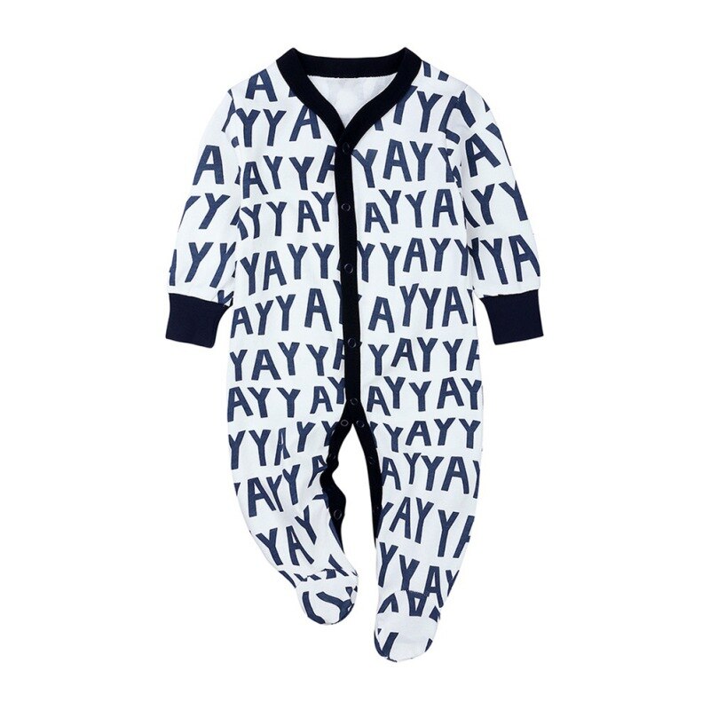 Cartoon Animal Print Newborn Baby Clothes Boys Girls Romper Long Sleeve Cotton Romper Kids Jumpsuit Playsuit Outfits: L / 9-12M