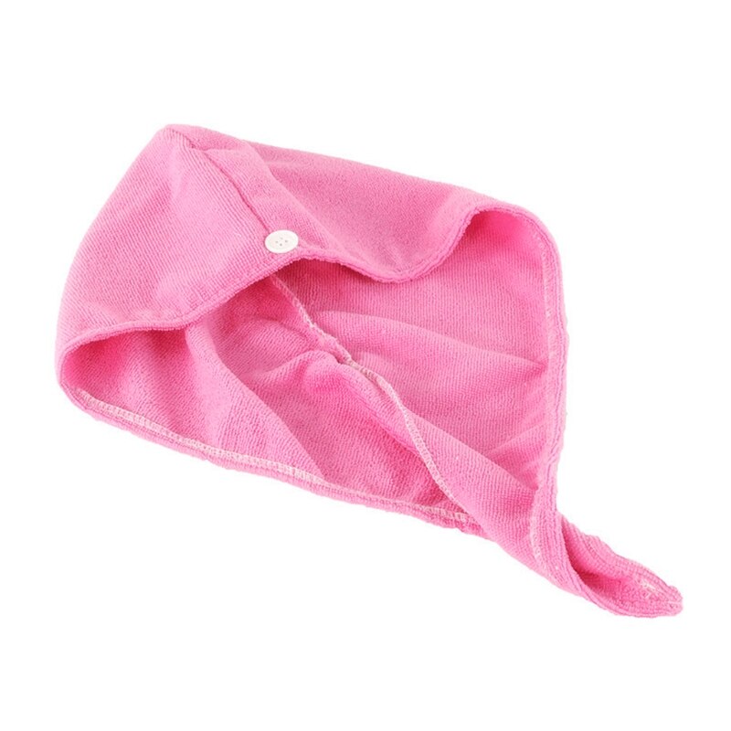 Jones Salethicken Coral Fluwelen Microfiber Haar Handdoek Wrap Twist Super Absorberende Quick Dry Tulband Cap Bad Douche Hoed Met Knop: 8YY103383-R