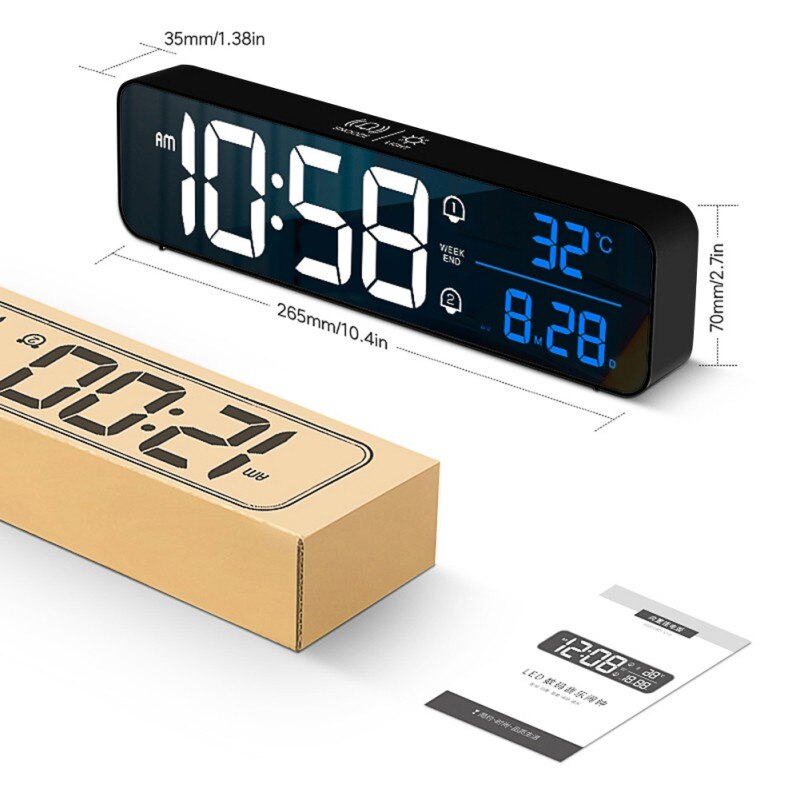 Alarm Clock LED USB charging Alarm Clock Table Voice Control Digital Clock Intelligent Voice Control Electronic Alarm Clock