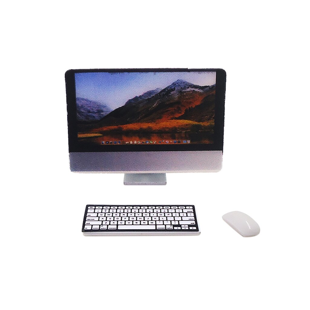 3Pcs Kids Dolls Simulation Computer Mini Computer Sets 1/12 Scale Dollhouse Miniature Computers for Doll Dolls Accessories@35