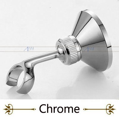 Amibronze Retro Antique Brass Bathroom Hand Held Shower Head Holder Bracket Bathroom Hardware Accessory Wall Mounted Hook: chrome polish