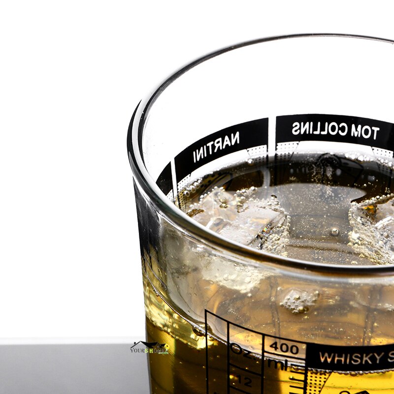 400Ml Glas Shaker Met Graden Schaal Rvs Cocktail Boston Bar Shaker Bar Mengen Glas Cup Met Mark