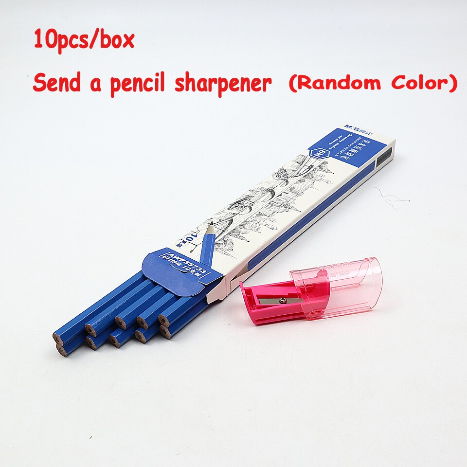 Hexagon Drawing Pencil 6H~12B Natural Wooden Sketch Non-toxic Standard Pencil School Office Stationer Supplies