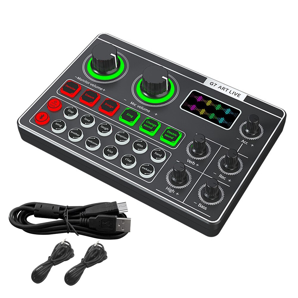 Noise Reduction For Phone Board Music Recording Audio Mixer Gaming Live Sound Card Voice Changer With Effects Singing