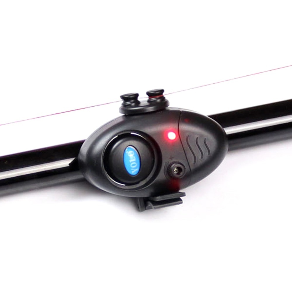 Vissen Elektronische Led Light Fish Bite Luid Sound Alarm Klok Clip On Hengel Zwart Visgerei Fishfinder