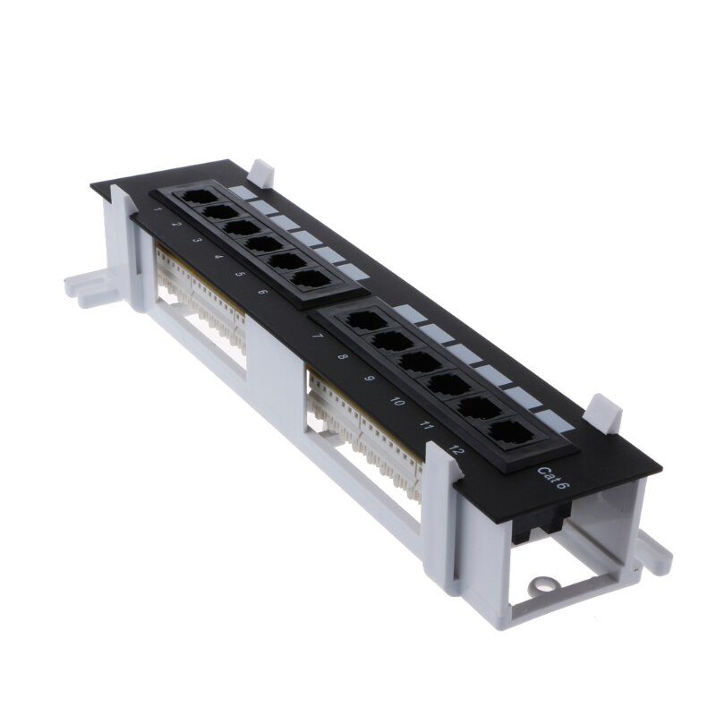 12 Poort CAT6 Patch Panel RJ45 Networking Wall Mount Rack Beugel