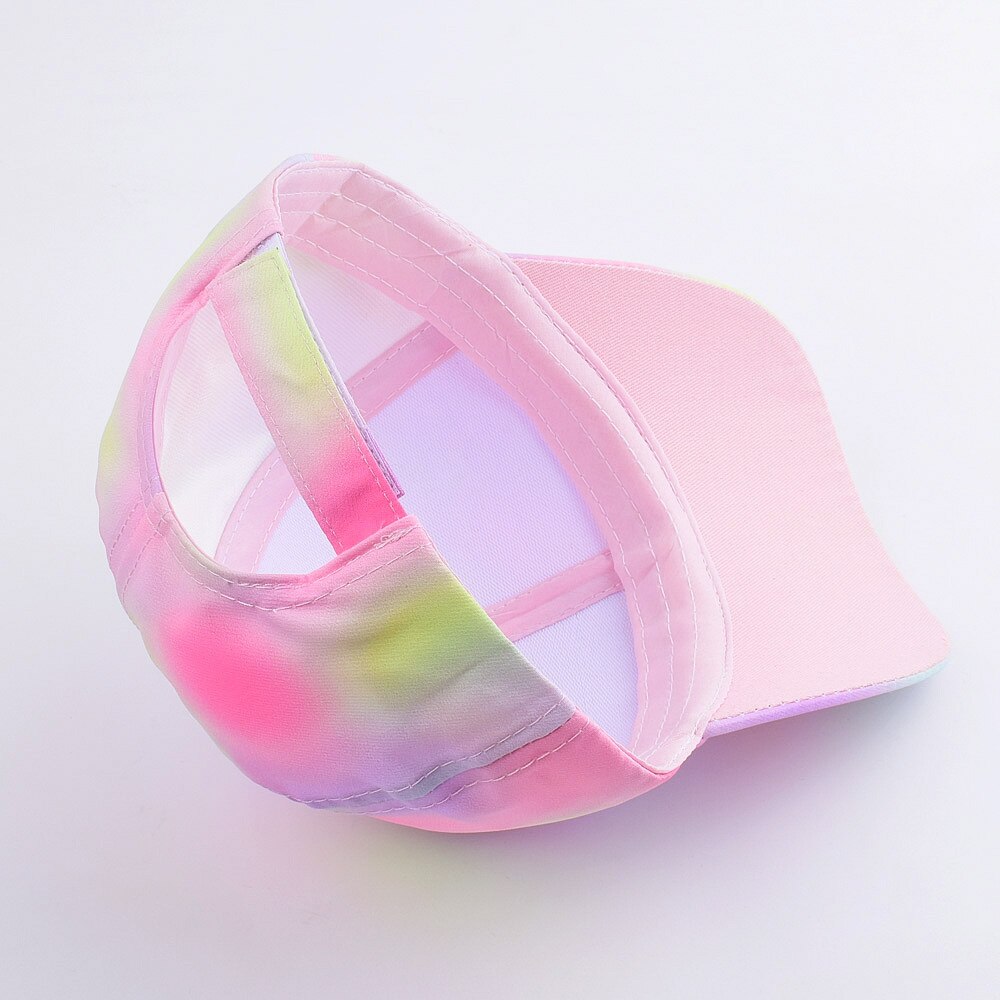 Gorras de béisbol coloridas para niños y niñas, gorros con estampado de corazón de amor, a rayas de arcoíris brillante, 2-8 años