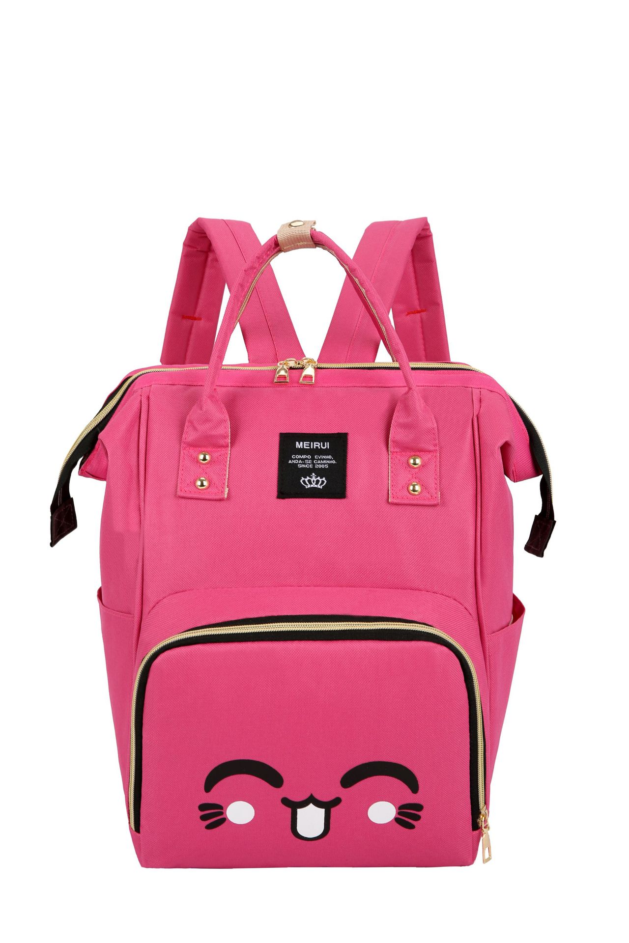 Diaper Bag Large Capacity Multi-functional Shoulder MOTHER'S Bag Waterproof Maternal Feeding Bottle Diaper Backpack: Rose Pink