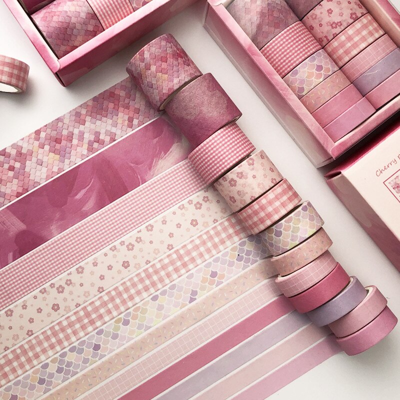 12Rolls/Pack Classic Washi Tape Set Diy Decoration Sticker Scrapbooking Masking Tape Cute Adhesive Tape Stationery Supplies: G