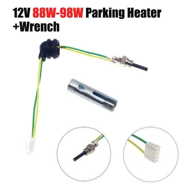 Bougie de préchauffage à broche en céramique 12V 88W-98W + clé, caravane, camion, bateau, Parking, chauffage à Air, similaire Eberspacher Airtronic D2 D4 D4S: assembly