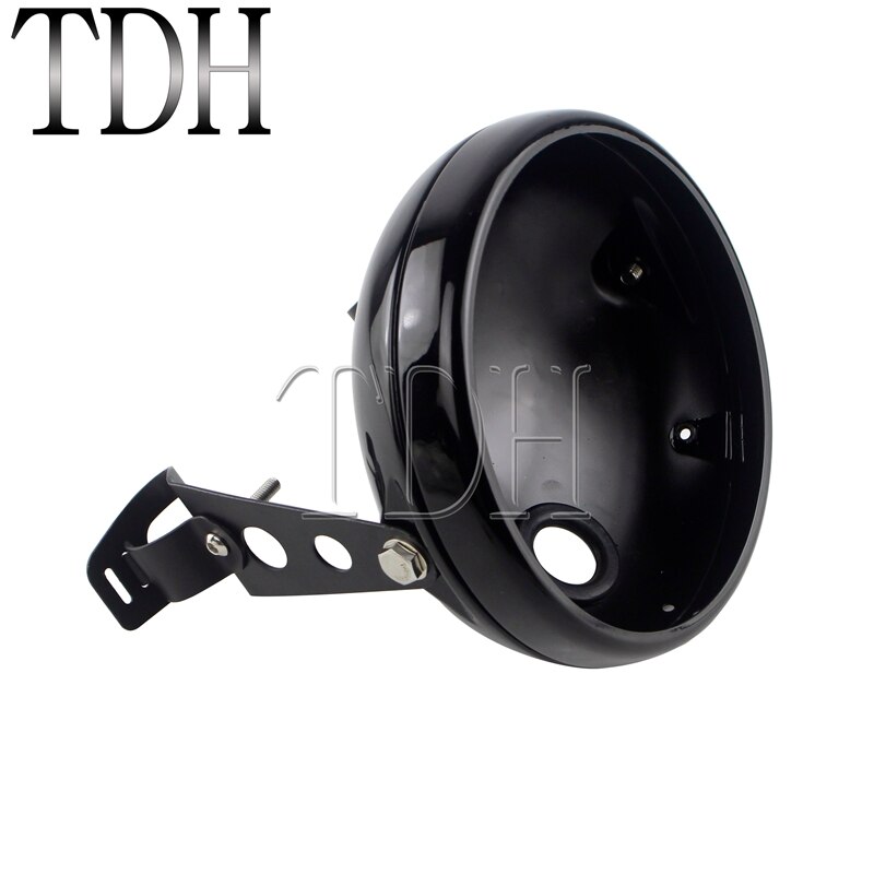 7 Inch Motorfiets Koplamp Cover Zwart Voor Harley Custom Led Koplamp Behuizing Beugel Universele Emmer Shell Vuurtoren