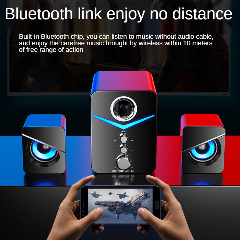 Bluetooth Speaker Box Desktop Laptop Wireless Computer Speakers Subwoofer Music USB Wired 3D Stereo Sound Surround Loudspeaker