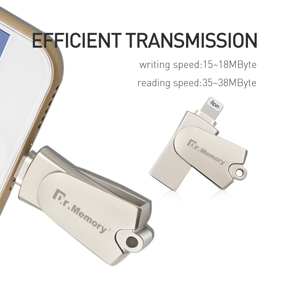 Dr.memory metalen micro sd-kaartlezer voor ipad/iphone 5se 6s 7 plus geheugenkaartlezer otg tf-kaartlezer voor iphone-kaartadapter