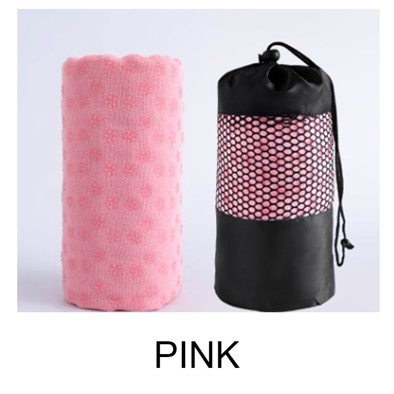 Sklisikkert yoga håndkle tepper saken anti skli pilates treningsstudio Fitness sport dun pledd 183*63cm myk behagelig med Mos bag: Rosa