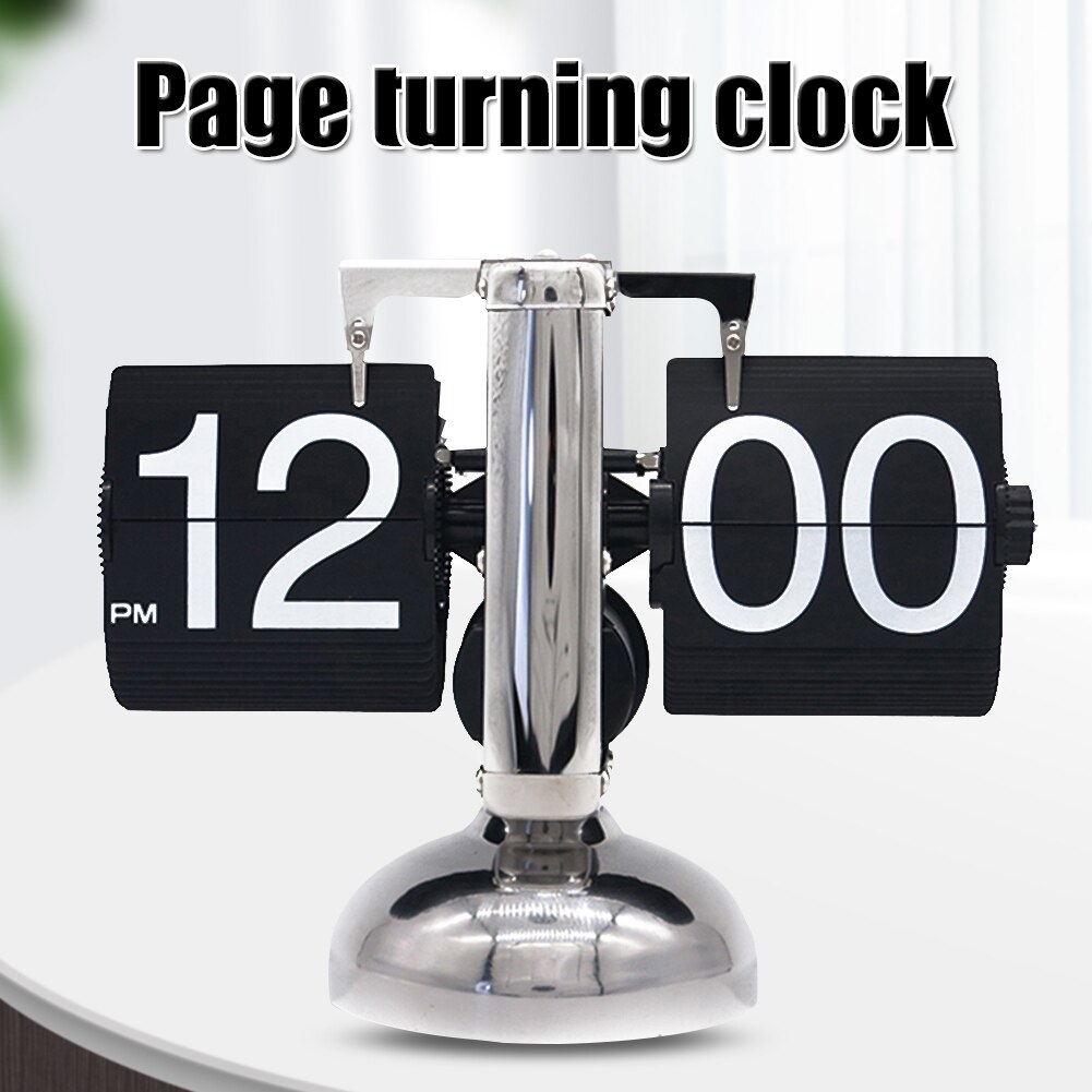 Flip Desk Clock Mechanical Retro Digital Flip Down Clock Internal Gear Operated Clock Home Office Decor HG99