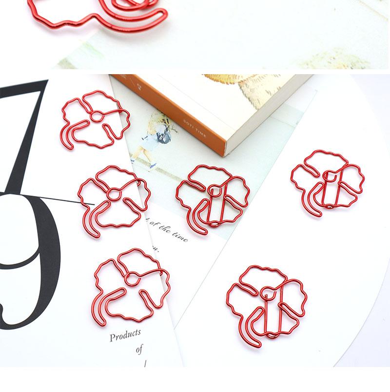 Red Clover Paper Clip Office Supplies Clip Paper Clip Clover Shape Cute Paper Clips Decorative Paperclip Metal Clip De Papel: Default Title
