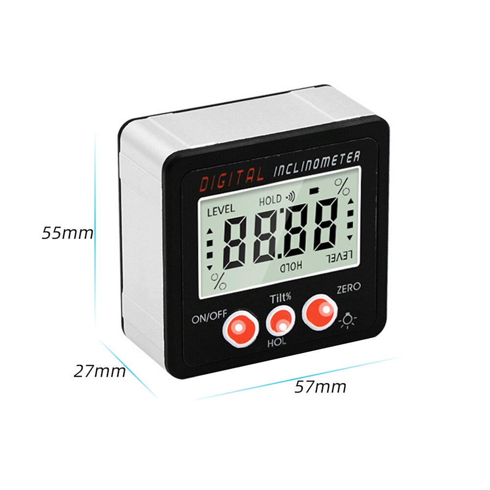 1PCs Mini Digital LCD Box Inclinometer Digital Box Gauge Meter With Magnets