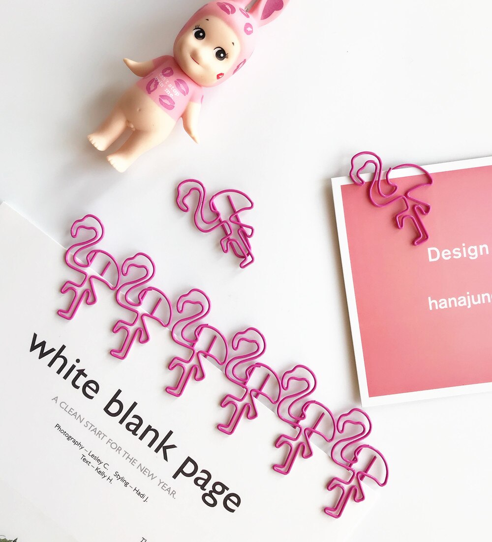 12 stk/mye kawaii søt rosa flamingo søt gris bokmerke permer skolekontorrekvisita escolar papelaria skrivesaker