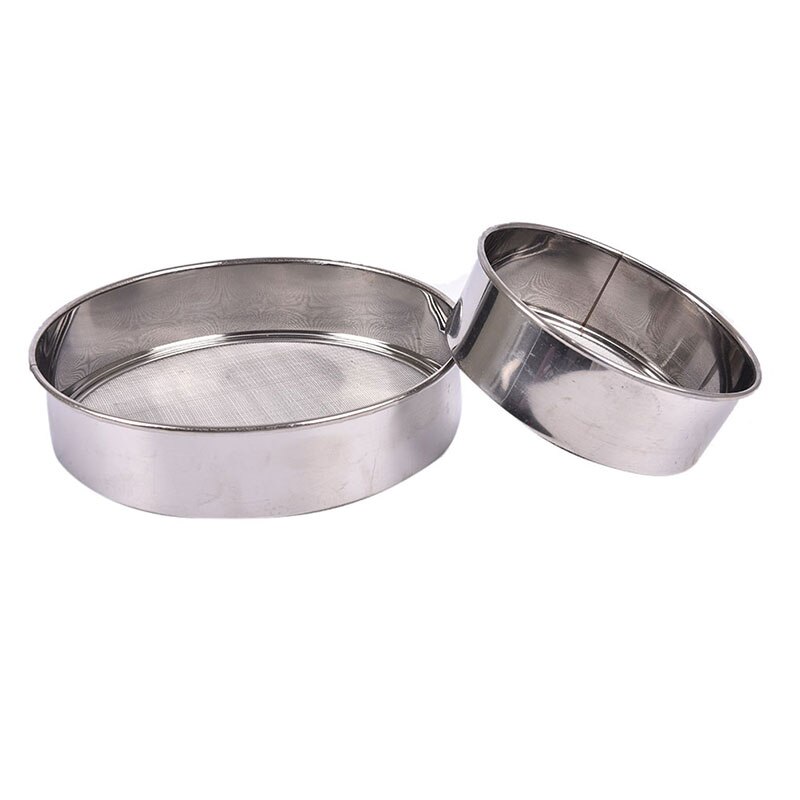 Tamiz de harina malla fina de cocina, tamiz de harina redondo de acero inoxidable, filtro de criba, lo mejor para hornear en la cocina, pastel de té