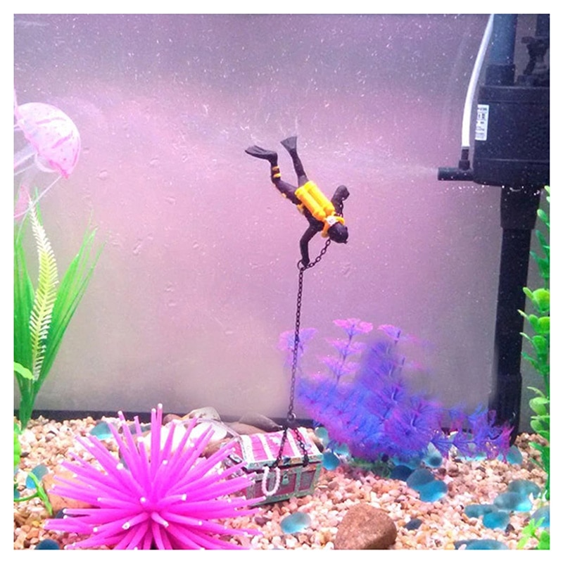 Skarb łowca skarbów nurek ozdoba robić akwarium Pomarańczowy