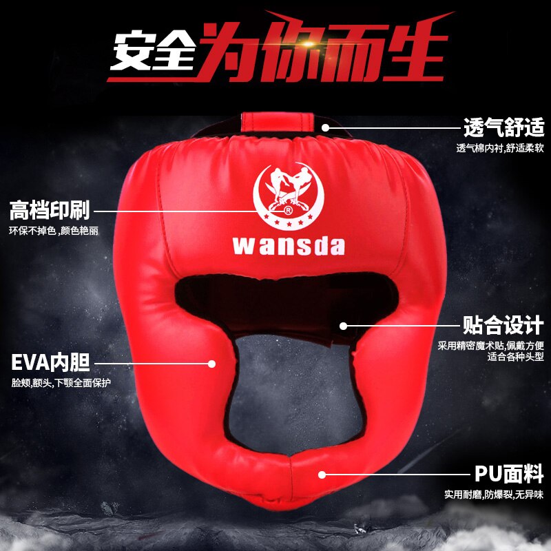 Lukket type boksehjelm hovedbeskytter til taekwondo karate tai kickboxing konkurrence trænings boksehjelm