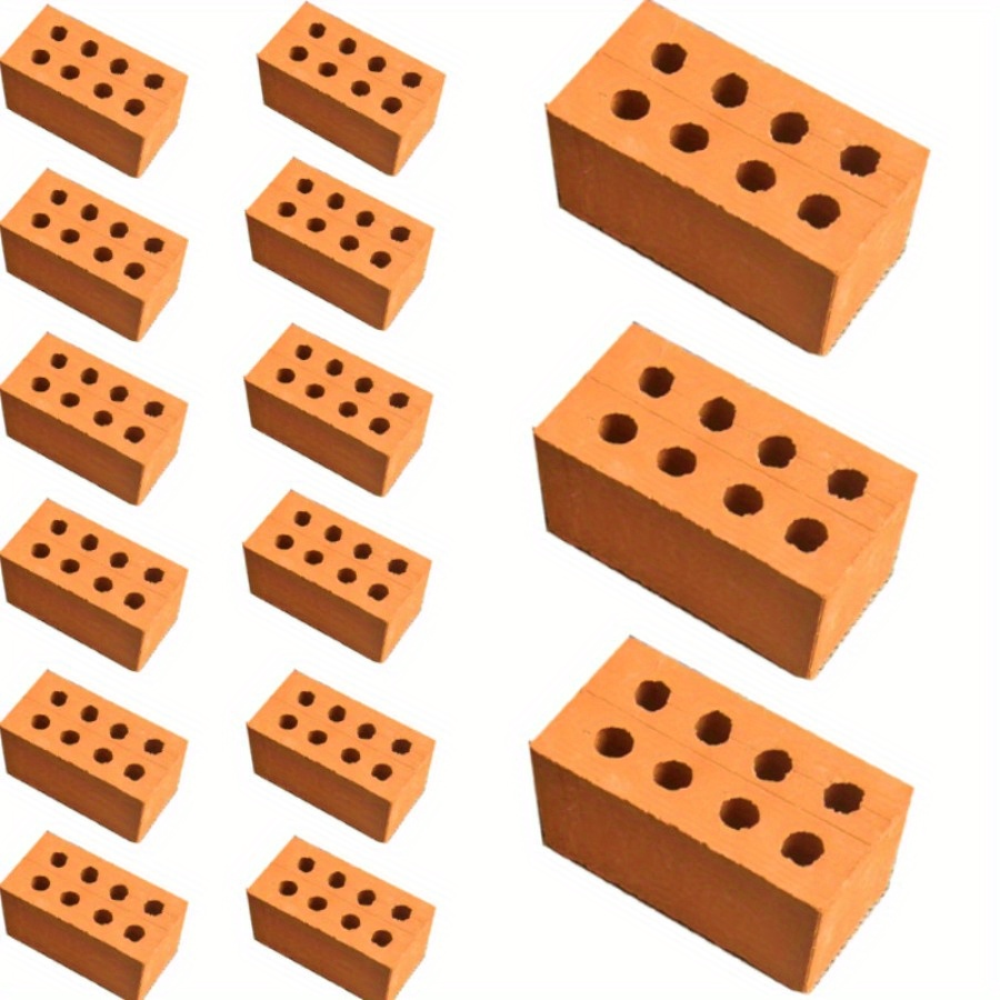 50\100 stuks Mini Bakstenen Miniatuur Ambachten Kunstmatige Handgemaakte Layout Decoratie Klei Zandbak Muur - Handgemaakte Mason DIY Huisgebouwd