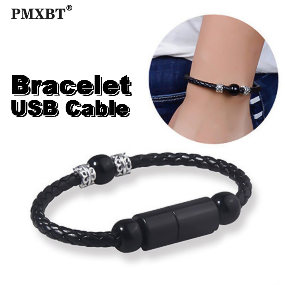 Armband Usb Kabel Type C Microusb Draagbare Opladen Kabel Voor Huawei Xiaomi 9 Samsung S10 Mobiele Batterij Oplader Korte Usb koord