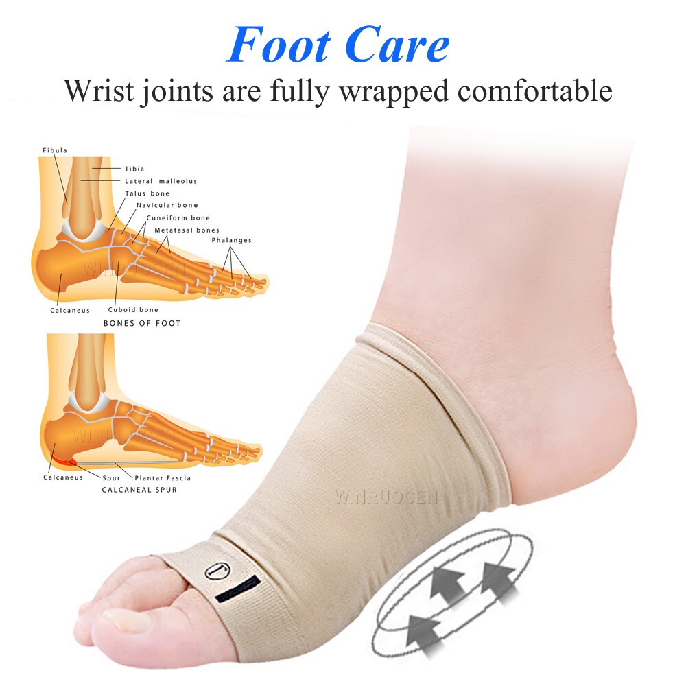 WINRUOCEN Arch Support Orthopedic Silicone Gel Arches Flatfoot Plantar ...