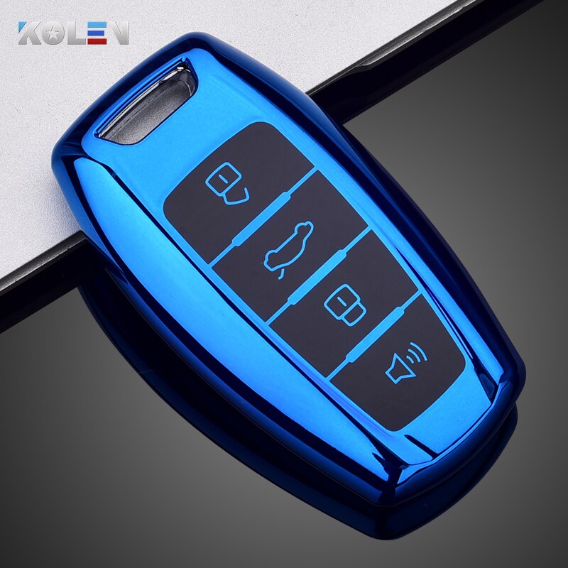Soft TPU Car Remote Key Case Cover Holder Shell For Great Wall Haval Hover H1 H4 H6 H7 H9 F5 F7 H2S GMW Coupe Auto Accessories: Blue only case