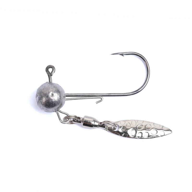 Hameçons Secondaires à Longue Tige, à Double Anneau, Boule Ronde, pour la Pêche au Ver Souple, DIY, 10 Pièces