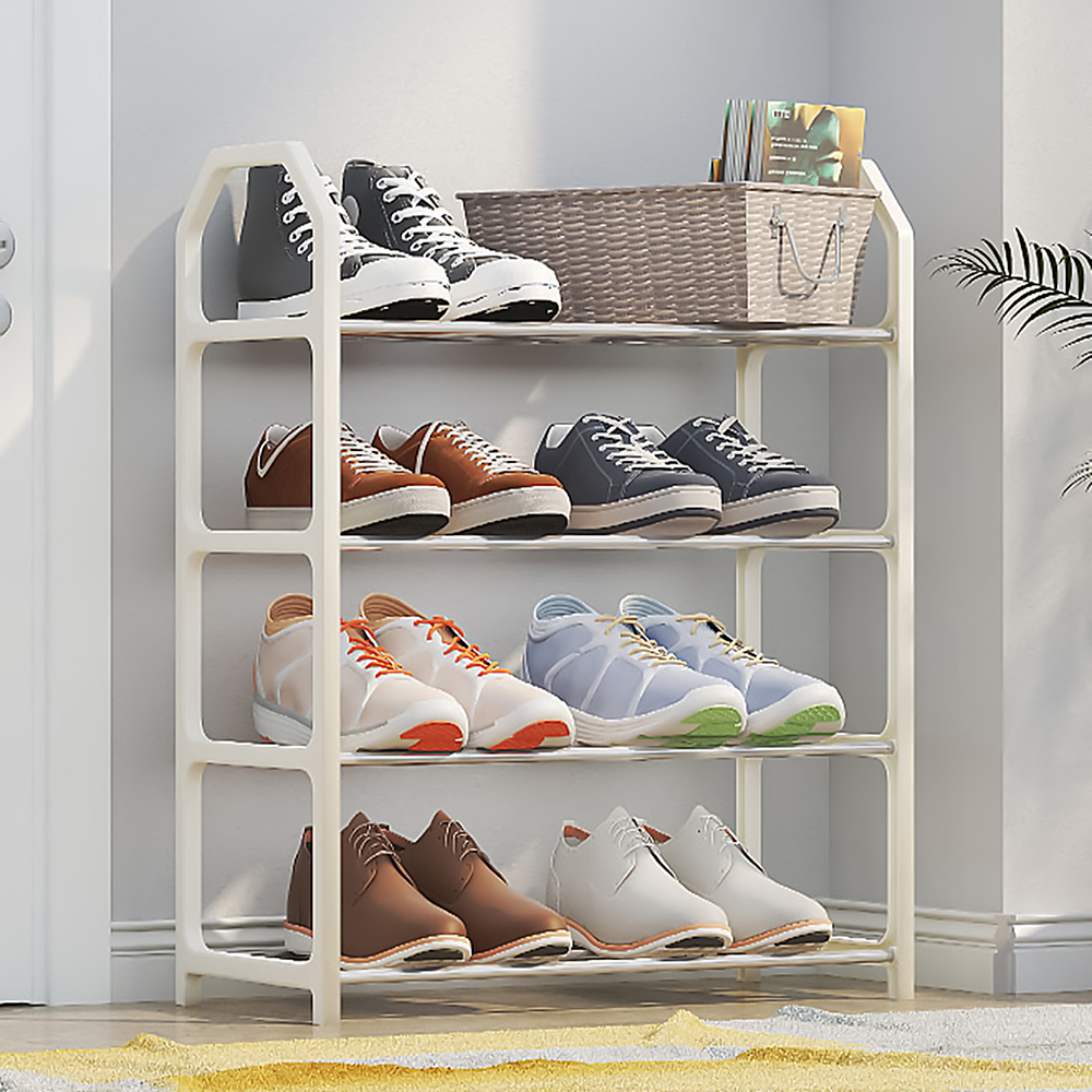Simple Shop Rack Simple 4-Tier Shoe Rack Assembled Trapezoidal Shoe... – Vicedeal