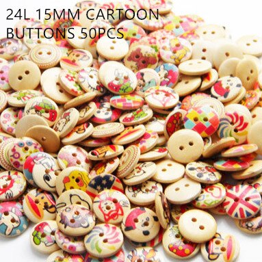Botones de madera redondos y coloridos para bebé, botón de madera natural rosa, botones de para ropa, accesorios de costura de ropa: cartoon buttons
