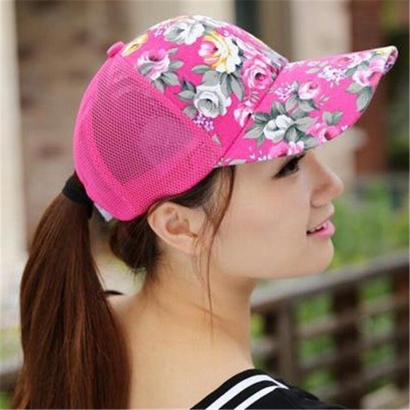 Pferdeschwanz Baseball Kappe Frauen Einstellbar chaotisch Brötchen Kappen Schwarz Rosa Hütte Mädchen lässig Baumwolle Snapback Sommer Gittergewebe Hüte