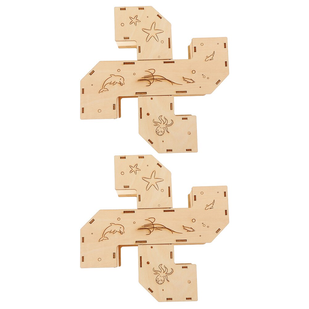 2pcs Wooden Hamster Tunnel Maze Pet Labyrinth Small Animals Exercising: Default Title