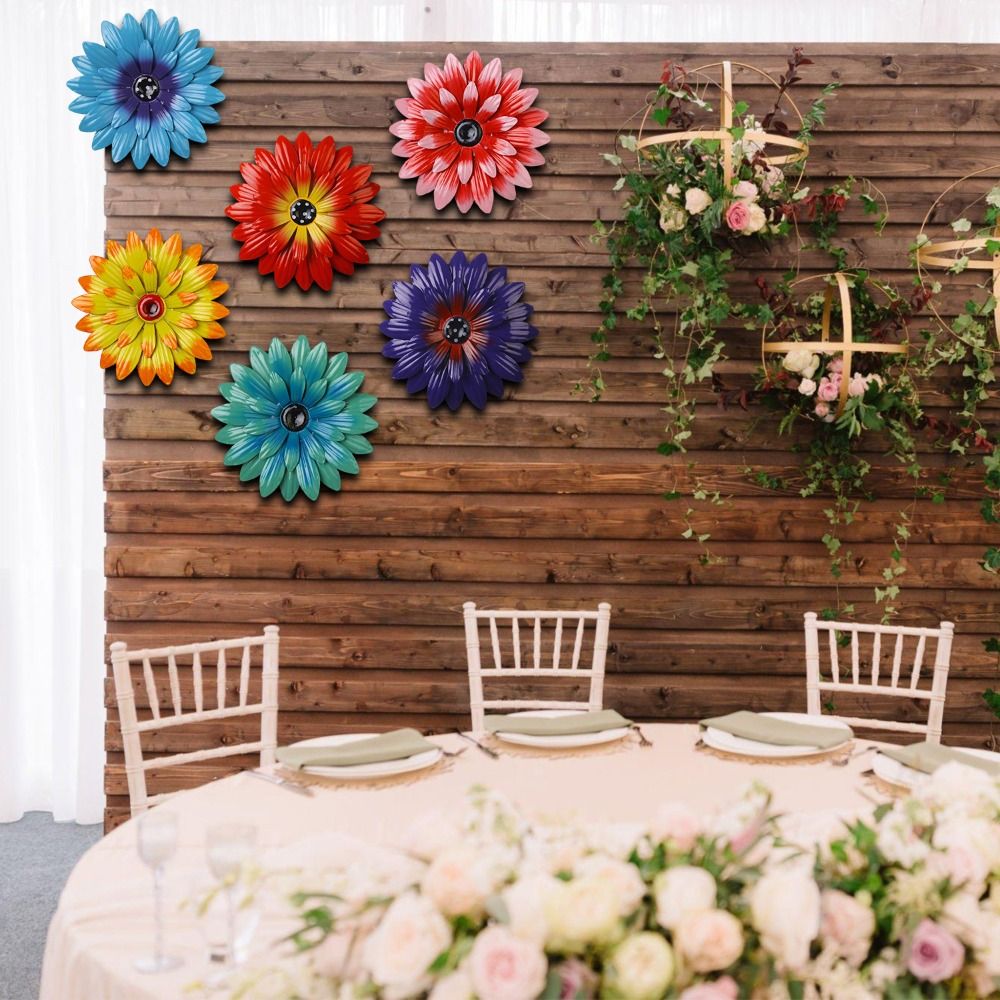 Tuin Decor Ijzeren Bloem Hek Decoratie Creatieve Prachtige Muur Opknoping Kleurrijke Kunst Achtergrond Hanger Prop