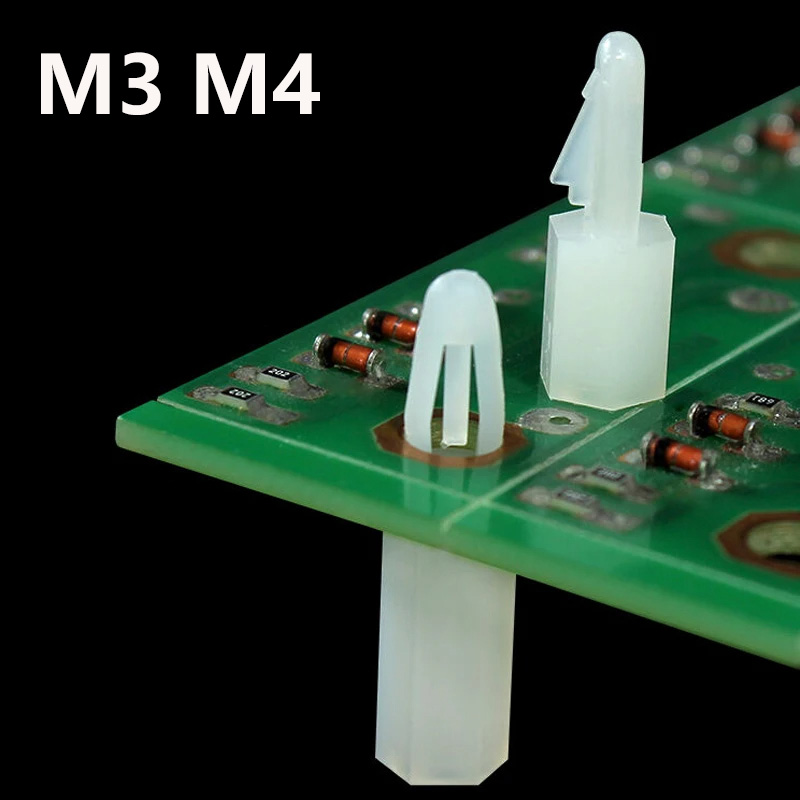 Tornillo espaciador de nailon blanco para placa PCB, espesor de 1,0-1,8mm, Pilar espaciador de separación de nailon fijo con rosca hembra M3 M4