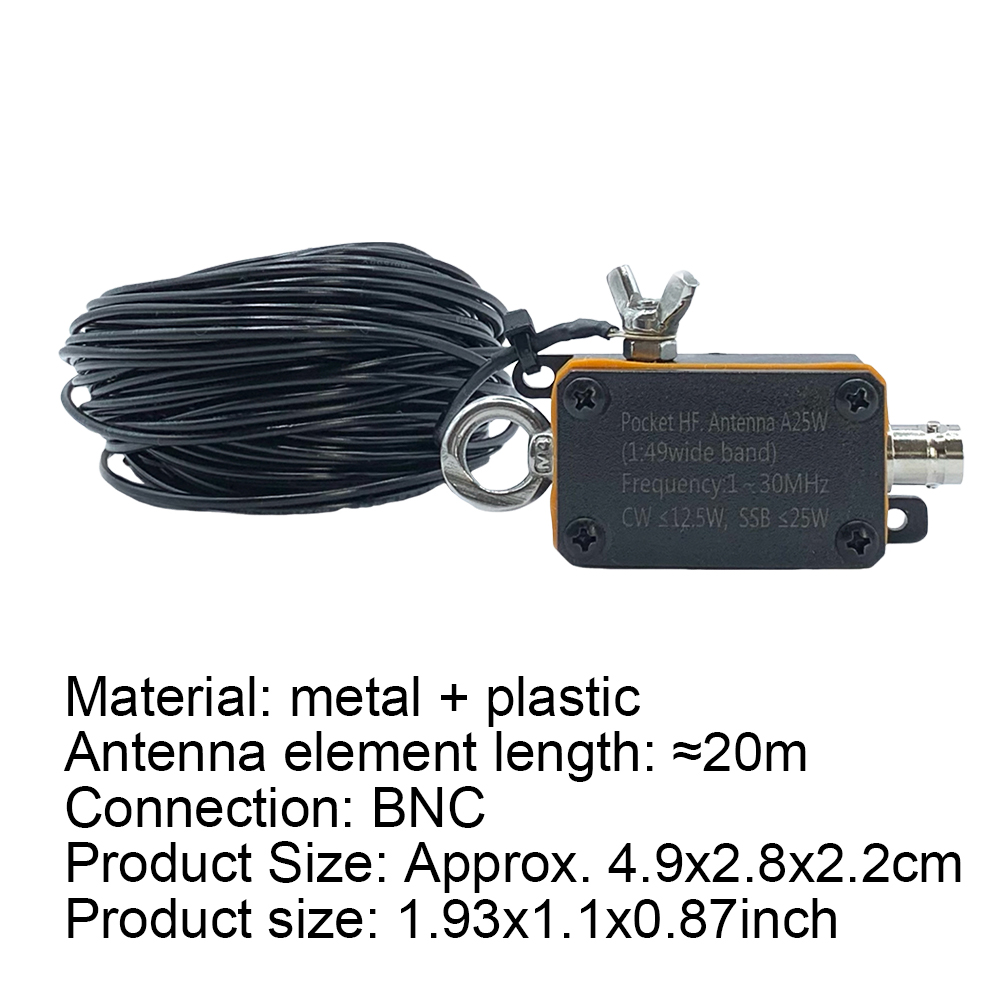 Shortwave Antenna 1-30MHz Frequency Band HF Shortwave Antenna CW SSB End Fed Half Antenna End Fed Radio Antenna with Storage Bag