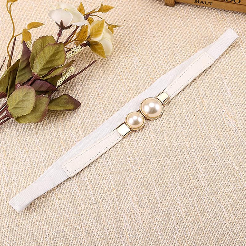 Metall Schnalle Dünne dehnbar Taille Gürtel gestreift Elastische Bund Elegante Frauen Gürtel Zubehör Schwarz Weibliche Gürtel: 7  (65x1.5cm)