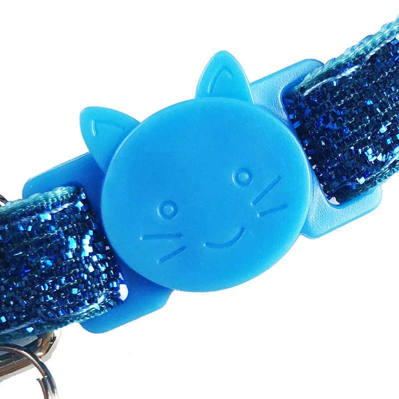 Glitter Quickly Release Yorkie Dog Collar For Small Dogs Pet Collar Cute Adjustable Nylon Ribbon Collar With Bell Cute Sequin