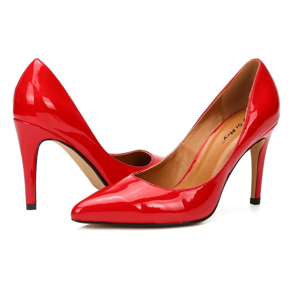 4&quot; Drag Queen Trans Queer Crossdresser Men&#39;s Stiletto Pointed Toe Red Patent Leather Pumps Plus Size EUR 40-48 Women Shoes