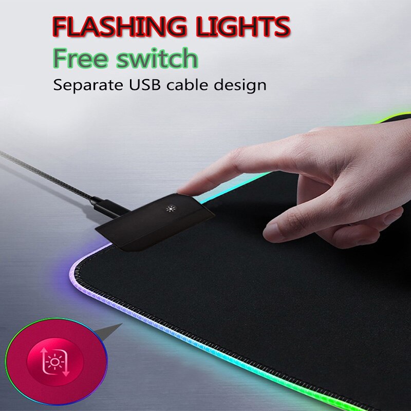 XGZ Hexagonal Texture RGB Large Mouse Pad Gamer LED Backlight Mause Lockedge Desktop Gaming PC Keyboard Desk Pad