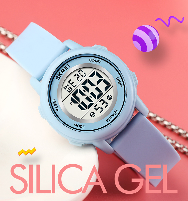 SKMEI 1721 Bunte LED-Digital-Armbanduhr für freundlicher, wasserdicht, Alarm, Kinderuhren, Montre Enfant, Jungen- und Mädchen-Sport-Kinderuhr