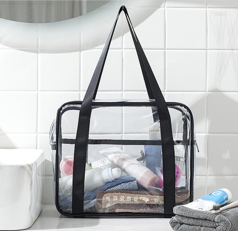 clair PVC plage voyage utilisation fourre-tout grande capacité sacs à cosmétiques transparents