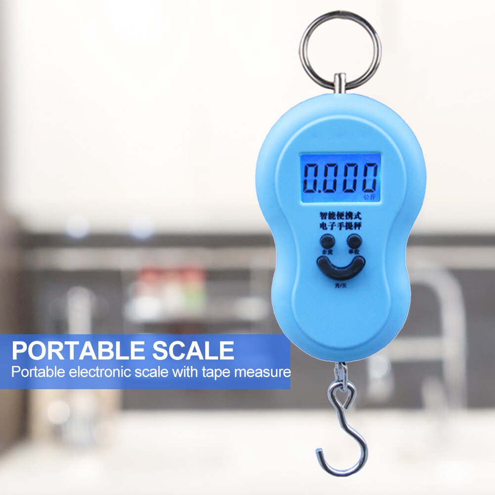 Mini báscula Digital de 50Kg para equipaje de pesca, peso de viaje, gancho colgante electrónico de cocina, báscula colgante de KG/LBS/JIN/OZ