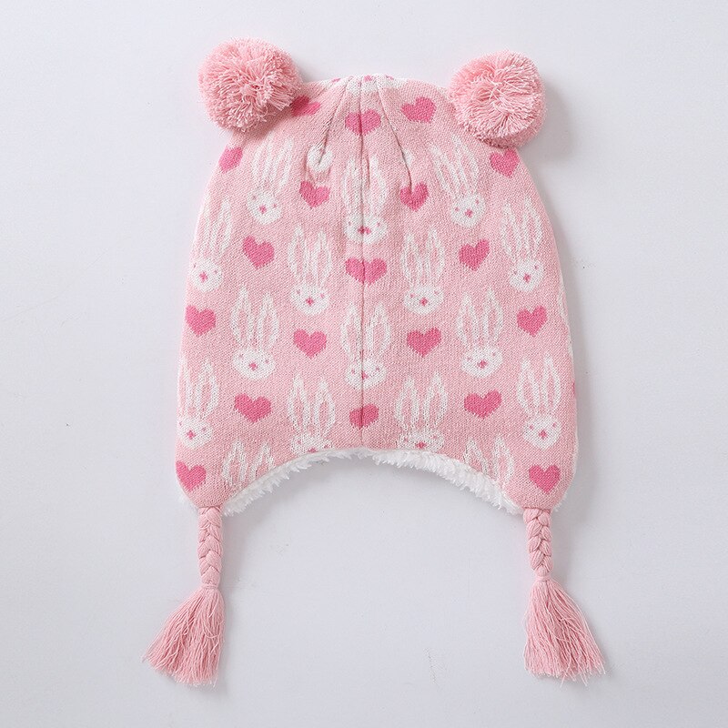 thumbnail image 2 of Girl Beanie Winter Earflap Hat Fleece Knit Warm Co... – Vicedeal 2 of 10